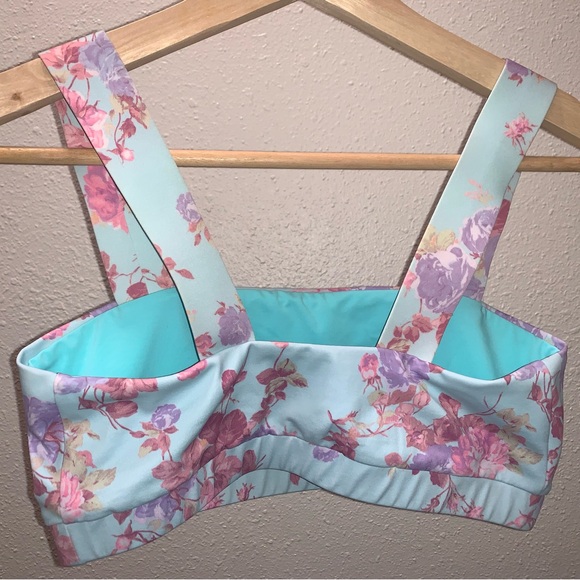 LOVESHACKFANCY x Beach Riot Intimates Floral Sports Bra Top S - Picture 4 of 7